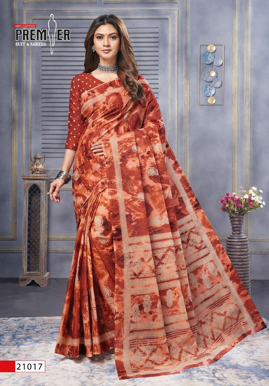 Saravani Vol 21 By Premier Cotton Printed Sarees Wholesale Shop In Surat
